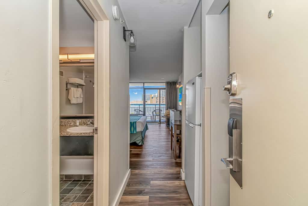 ✨ Modern Ocean View Studio at Landmark Resort &mdash; Newly Updated!

If you&rsquo;re looking for a freshly updated coastal escape, look no further! This 6th-floor ocean view studio at the Landmark Resort offers style, comfort, and space rarely found in similar rentals. Thoughtfully designed to sleep 2&ndash;4 guests, the condo features a king bed, a brand-new queen sleeper sofa, and a bright open layout that feels both airy and inviting.