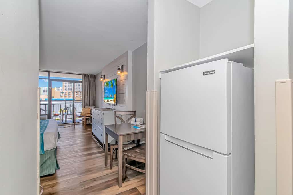 ✨ Modern Ocean View Studio at Landmark Resort &mdash; Newly Updated!

If you&rsquo;re looking for a freshly updated coastal escape, look no further! This 6th-floor ocean view studio at the Landmark Resort offers style, comfort, and space rarely found in similar rentals. Thoughtfully designed to sleep 2&ndash;4 guests, the condo features a king bed, a brand-new queen sleeper sofa, and a bright open layout that feels both airy and inviting.