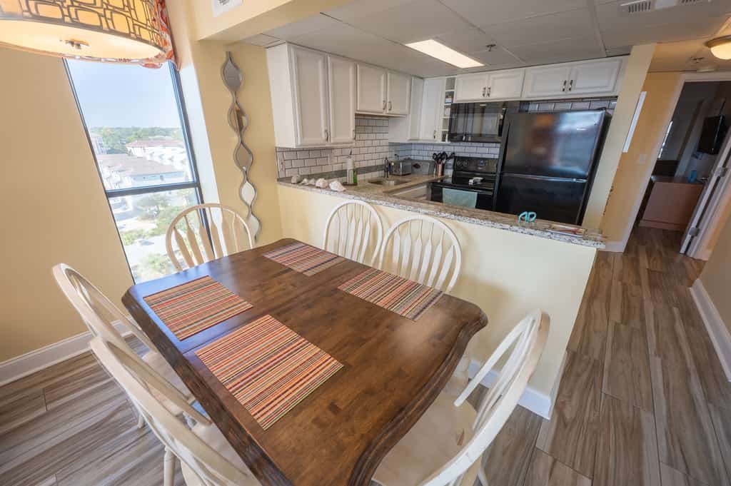 The search for your next vacation stops here! Take a look at this 9th floor, 2 bedroom condo offering stunning ocean views and enough space to accommodate a total of 8 guests. This spacious rental features one queen sized bed, and three double beds, ensuring there is plenty of room for your entire group!