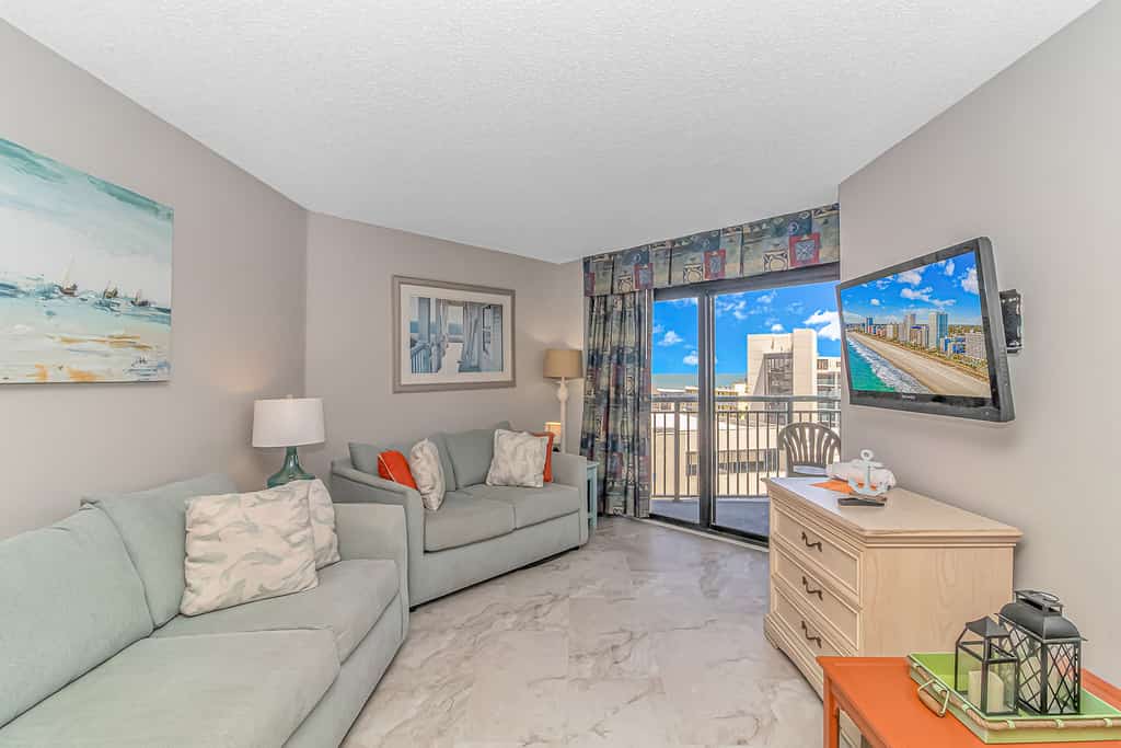 If you are looking for your next vacation spot in Myrtle Beach, SC, the search ends here! You will be blown away by this spacious, 3 bedroom, 2 bathroom, apartment located at the highly sought-after complex of Sand Dunes Resort in Myrtle Beach, SC. As of April 2024, this ocean view property has undergone some luxurious updates, and we could not be more excited to share them with you! All new flooring was installed, new cabinets in the kitchen as well as granite countertops in the kitchen, and the unit has a fresh coat of paint throughout! This condo will comfortably accommodate a total of 12 guests!