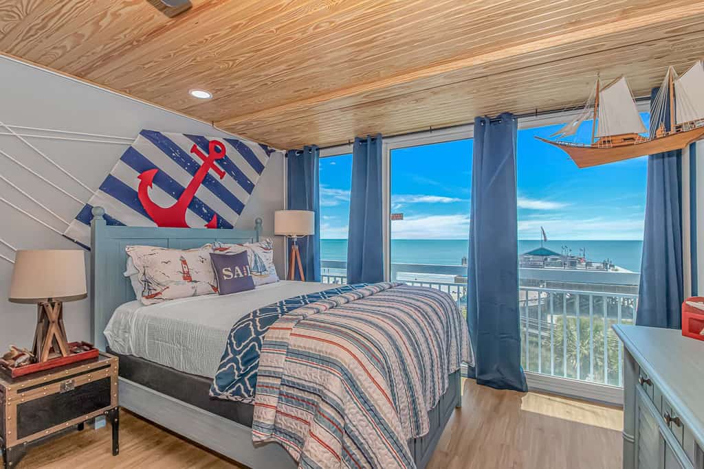 Welcome to the Nautical Nest! This beautifully renovated oceanfront studio is perched on the 5th floor of the iconic Yachtsman Resort South Tower, placing you right in the heart of Myrtle Beach. Just steps from the lively Myrtle Beach Boardwalk and within walking distance to favorites like the Myrtle Beach SkyWheel, this stylish retreat is the perfect spot for up to 4 guests to relax, explore, and make unforgettable beach memories.
 
Guests staying in 503B will enjoy a thoughtfully updated kitchen featuring brand new stainless steel appliances, including a refrigerator, stove and oven, dishwasher, sink, and microwave. Smaller essentials like a toaster and coffee maker are also provided for your convenience. The space is finished with sleek granite countertops and new cabinetry, offering plenty of room for groceries and easy meal prep. If you prefer to dine out, you are surrounded by some of the area’s most popular restaurants, and delivery services like Uber Eats and DoorDash make enjoying a meal in just as simple.