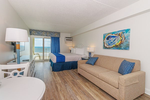 The search for your next vacation getaway ends here! Welcome to this beautifully renovated, 3rd-floor oceanfront condo at the Sea Mist Resort in Myrtle Beach, SC. Whether you're planning a romantic escape, a friends' trip, or a small family vacation, this cozy and stylish studio is ready to make your stay unforgettable.
(please note that the mini waterpark across street and movie theater are not available to our guests)
Free Wi-Fi and cable are available
Smoking AND Vaping are not allowed on property.
Unfortunately, all pools are currently unavailable for guest use with no anticipated reopening date.