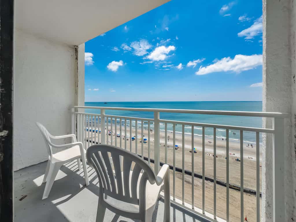 Wake up to breathtaking Atlantic Ocean views from this beautifully renovated 9th floor oceanfront suite in the Tides Building. Featuring two comfortable queen beds, this inviting retreat is perfect for couples, friends, or small families seeking a relaxing Myrtle Beach getaway. Best of all, you're just steps from the beach, making it easy to go from your room to the sand in only a couple of minutes.

Free WiFi and cable are included.

Please note that resort pools are currently unavailable for guest use with no anticipated reopening date.