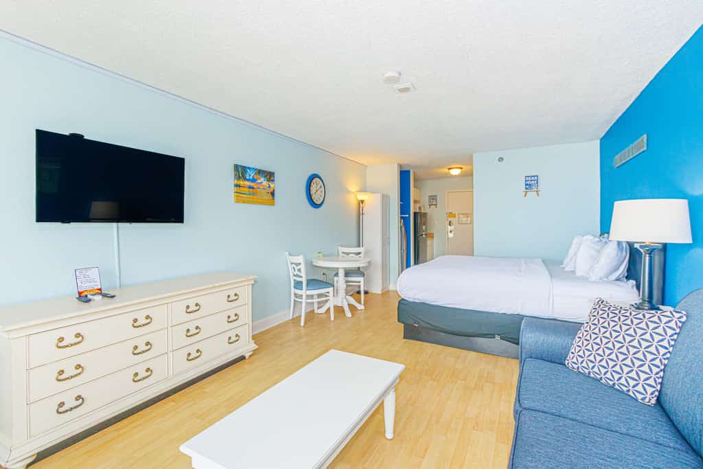Wake up to the sound of waves and endless views of the Atlantic in this 10th-floor condo at the Sea Mist Resort in Myrtle Beach. Whether you&rsquo;re escaping for a romantic weekend, enjoying a family vacation, or traveling with friends, this bright and inviting space is designed to be the perfect home base for your coastal adventure.

Unfortunately, all pools are currently unavailable for guest use with no anticipated reopening date.