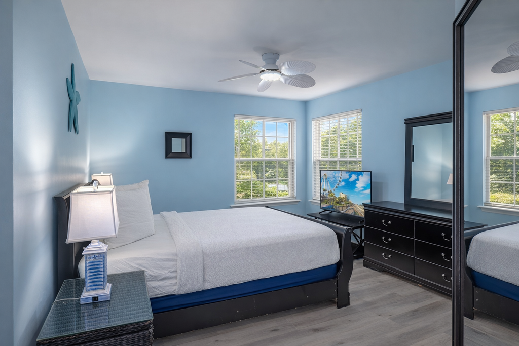 Take a look at this recently renovated three bedroom, two bath condo tucked away in the quiet South Bay East community in Surfside Beach. Bright, fresh, and welcoming, this family friendly retreat is furnished with two queen beds, two twin beds, and a sleeper sofa, comfortably accommodating up to eight guests and creating the perfect setting for your next beach vacation.