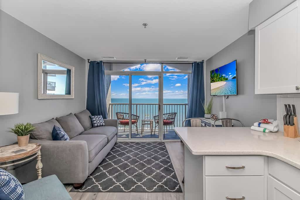 The search for your next vacation ends here. This stunning 11th-floor, direct oceanfront one-bedroom apartment at the Sea Watch Resort in Myrtle Beach, SC, combines comfort, style, and breathtaking views. Fully furnished and designed to accommodate up to four guests, this condo is your ideal home away from home.