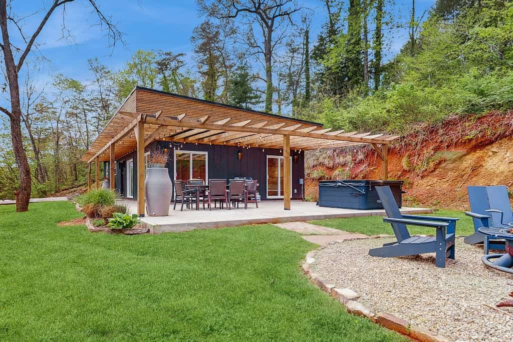 Mountain view home with a large patio and private hot tub | fire-pit | gas grill