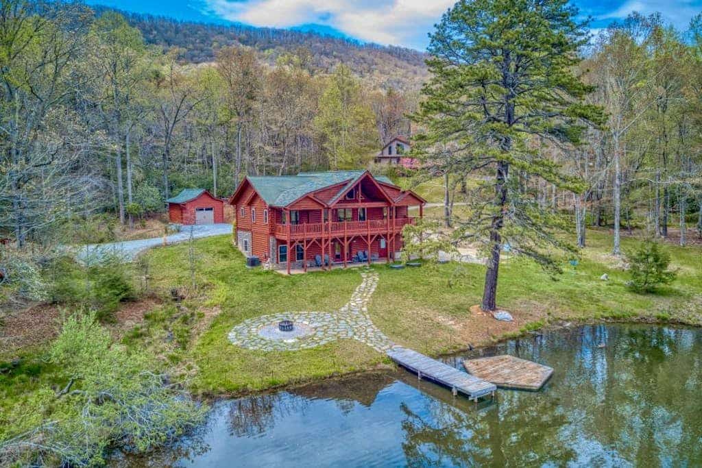 Luxury Lakefront Cabin Near Asheville | Private Fishing Dock, Fire Pit, Kayaks