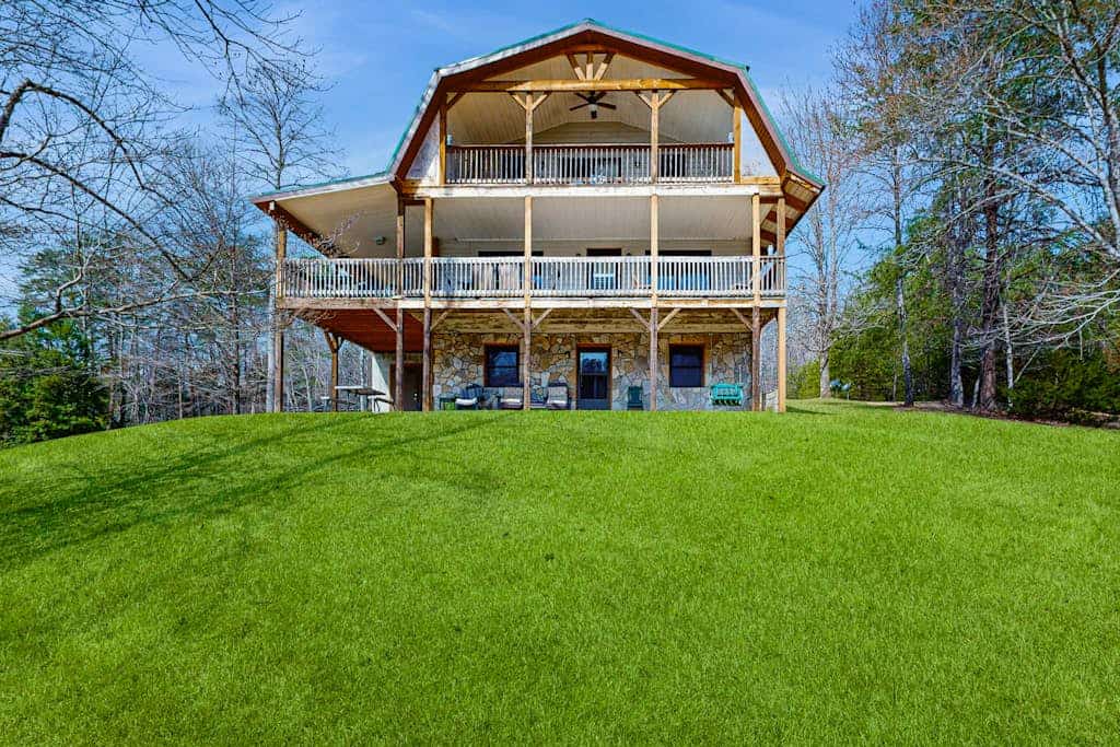 Dog-friendly lake front home with private dock and mountain views