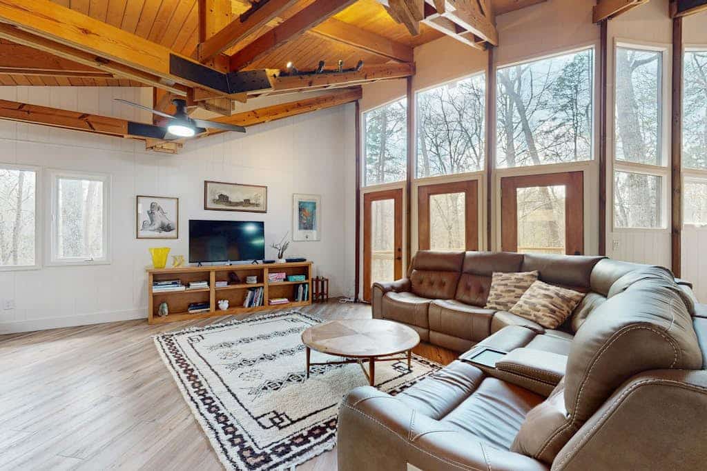 Two-story, dog-friendly home with two kitchens, central AC, & gas fireplaces