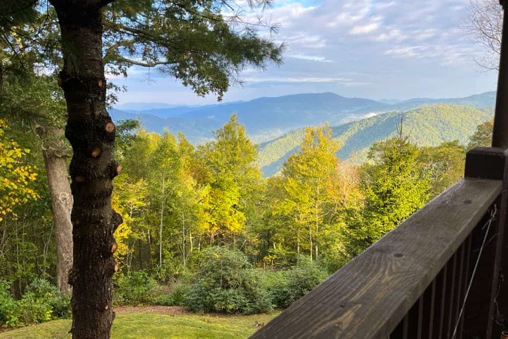Secluded Smoky Mountain home with panoramic views, wood stove, & hot tub