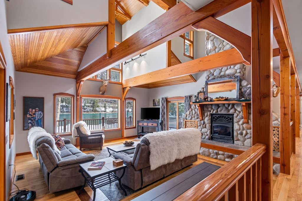 Expansive Riverfront Lodge with Dock, Game Room, Bar & Spacious Deck!