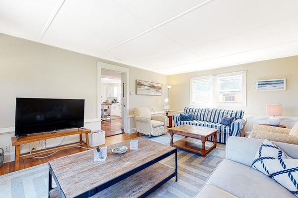 Beach-view home with beach access, deck, grill, 2 kayaks, & AC