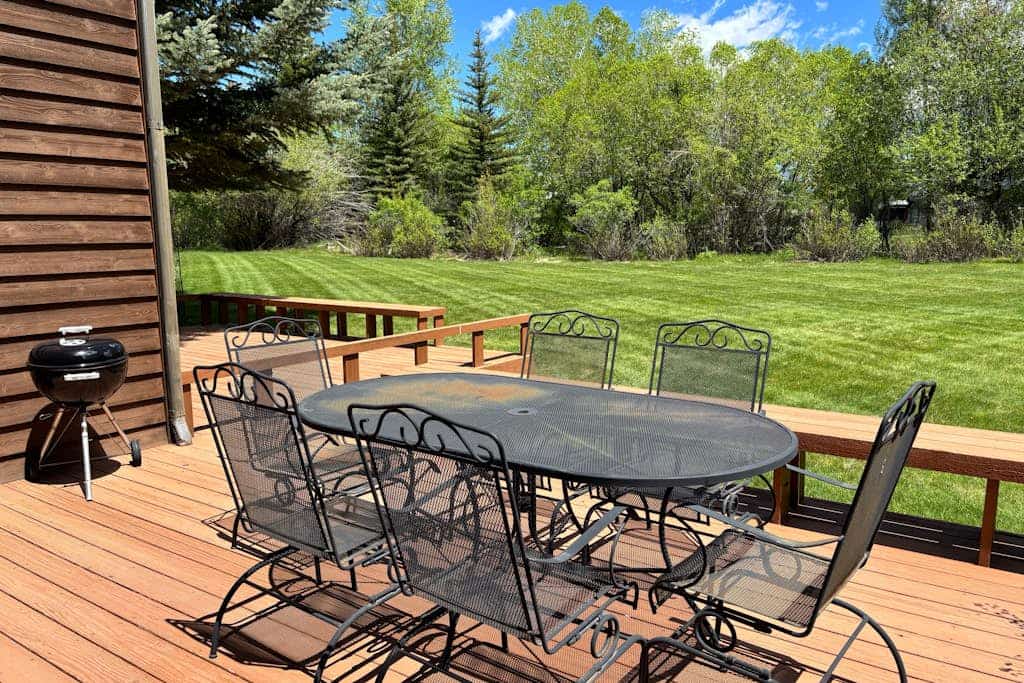 Centrally located condo with furnished deck, amazing Teton views, & fireplace