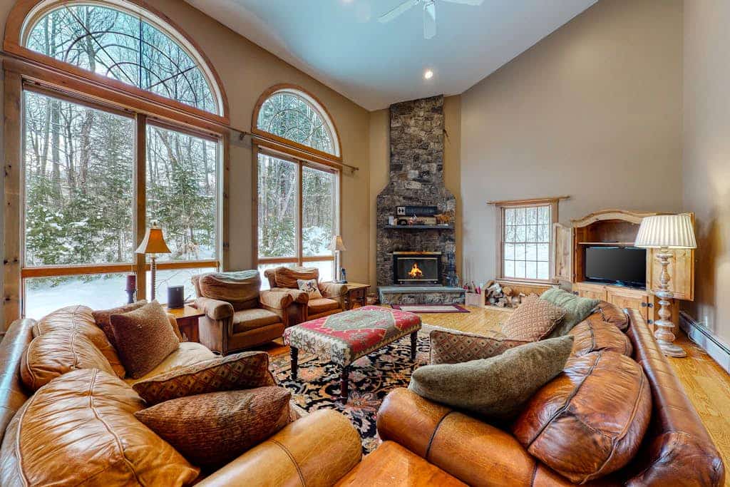 Expansive Retreat Near the Slopes with Media Room, Two Kitchens, Stone Fireplace