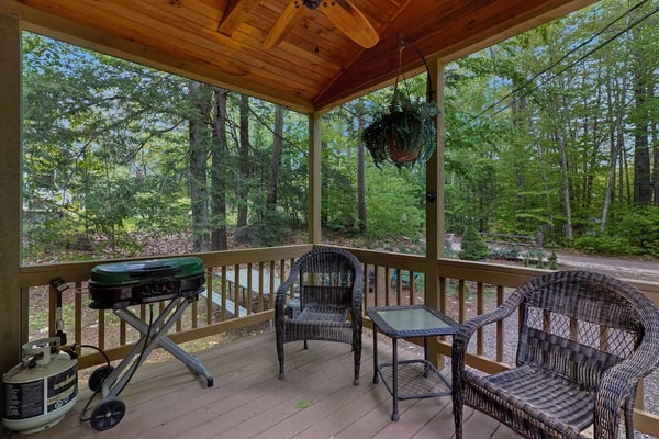 Cozy wooded cabin with lake access, firepit & kitchenette