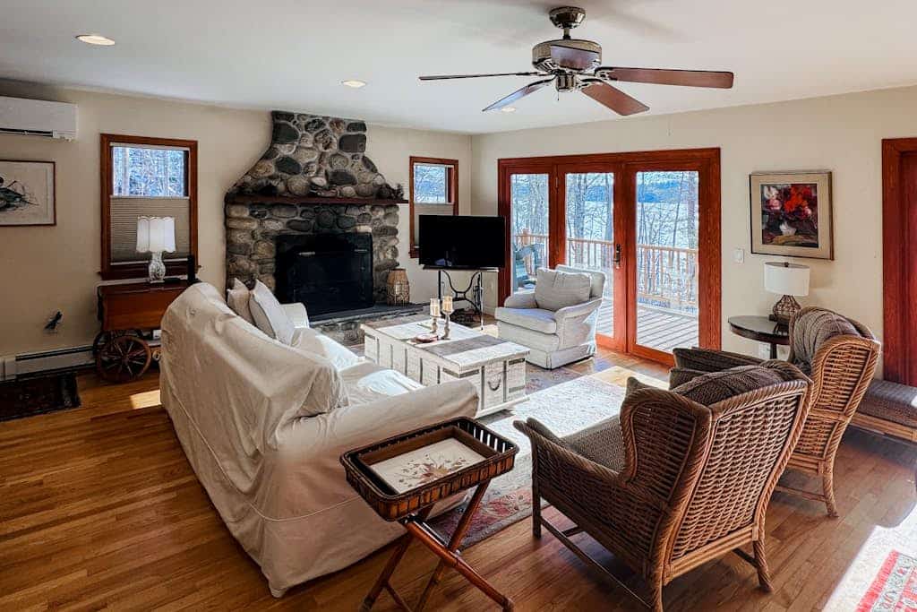 Peaceful Maine hideaway with lake views, pool table, dock access, and Wi-Fi