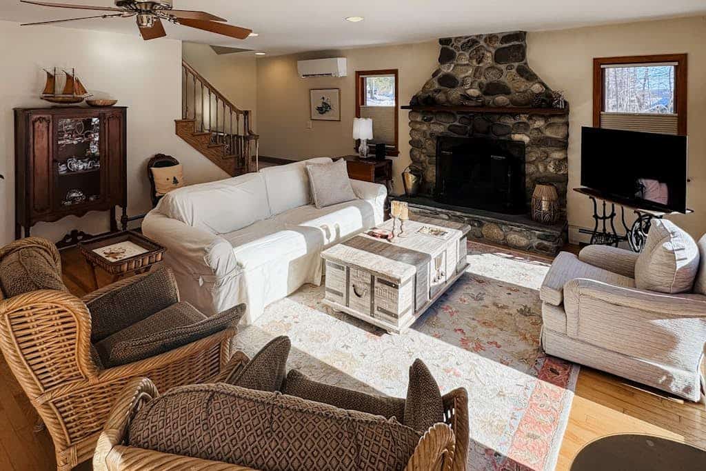 Peaceful Maine hideaway with lake views, pool table, dock access, and Wi-Fi