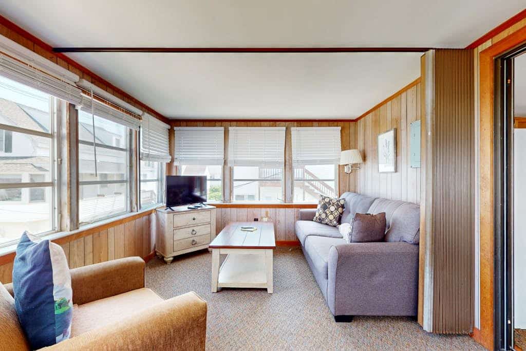 Sun-filled & serene coastal retreat with deck & stunning ocean views - near golf