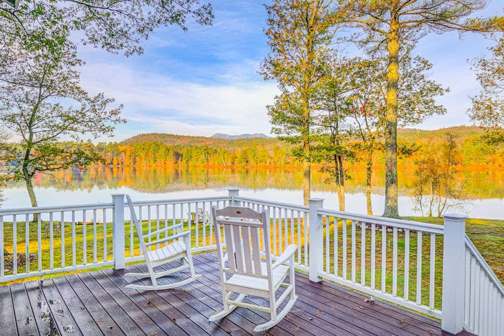 Lakefront home with private beach & dock - close to skiing