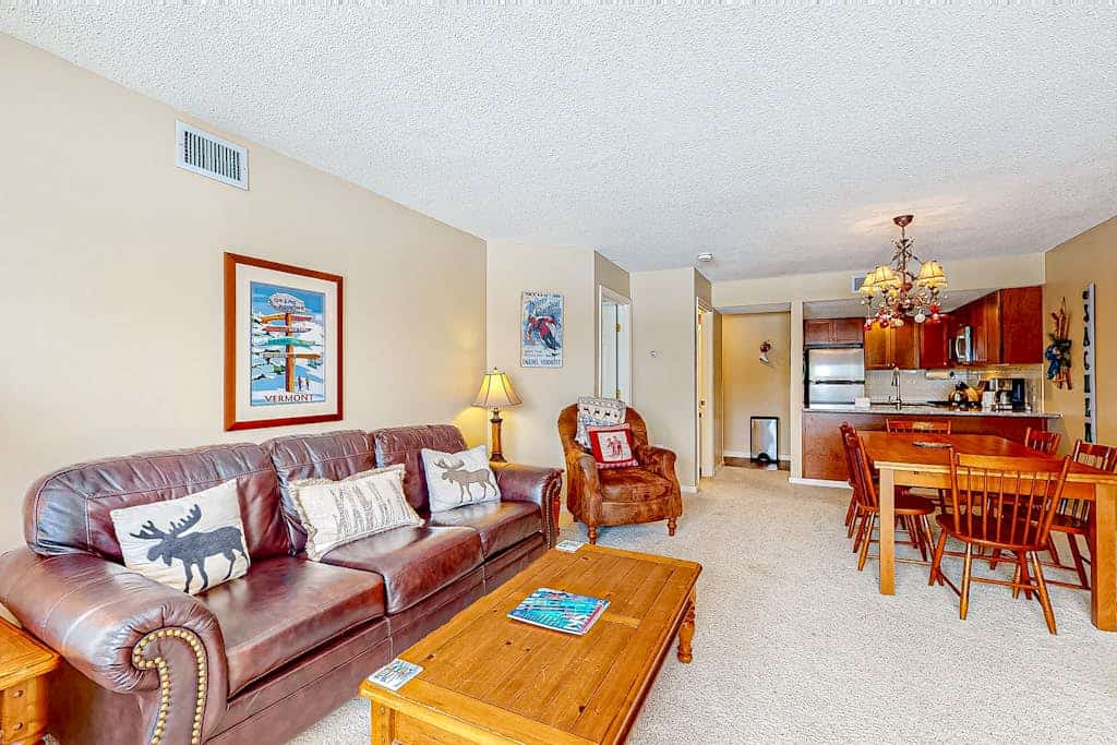 Ski-in/out condo with mountain views, fireplace, pool, & hot tub