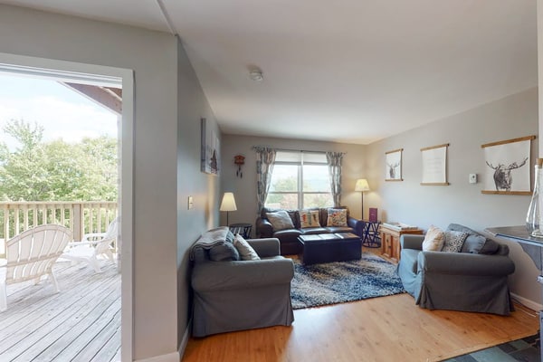 Family-Friendly, Mountain-View Condo with Deck, WiFi, and Fireplace