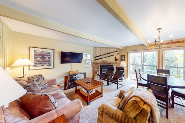Inviting Snowmass condo short walk from activities with balcony