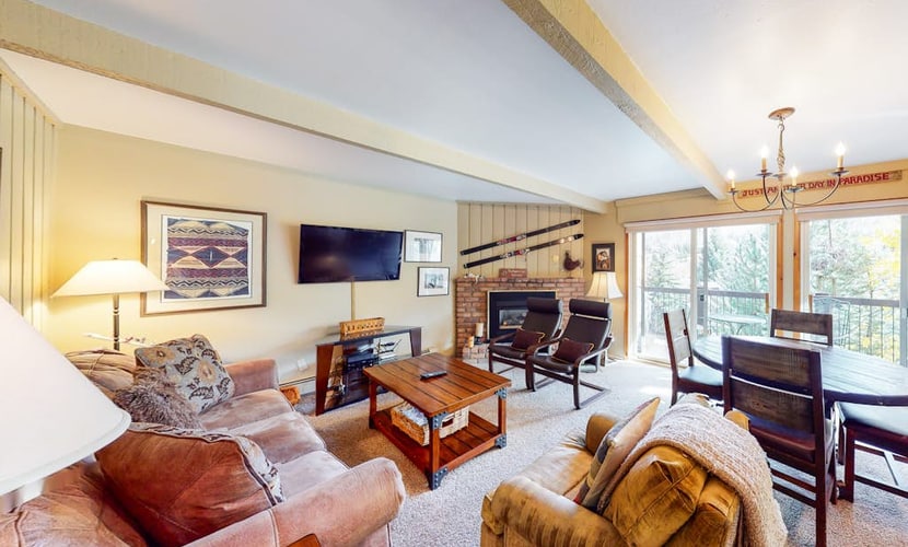 Inviting Snowmass condo short walk from activities with balcony