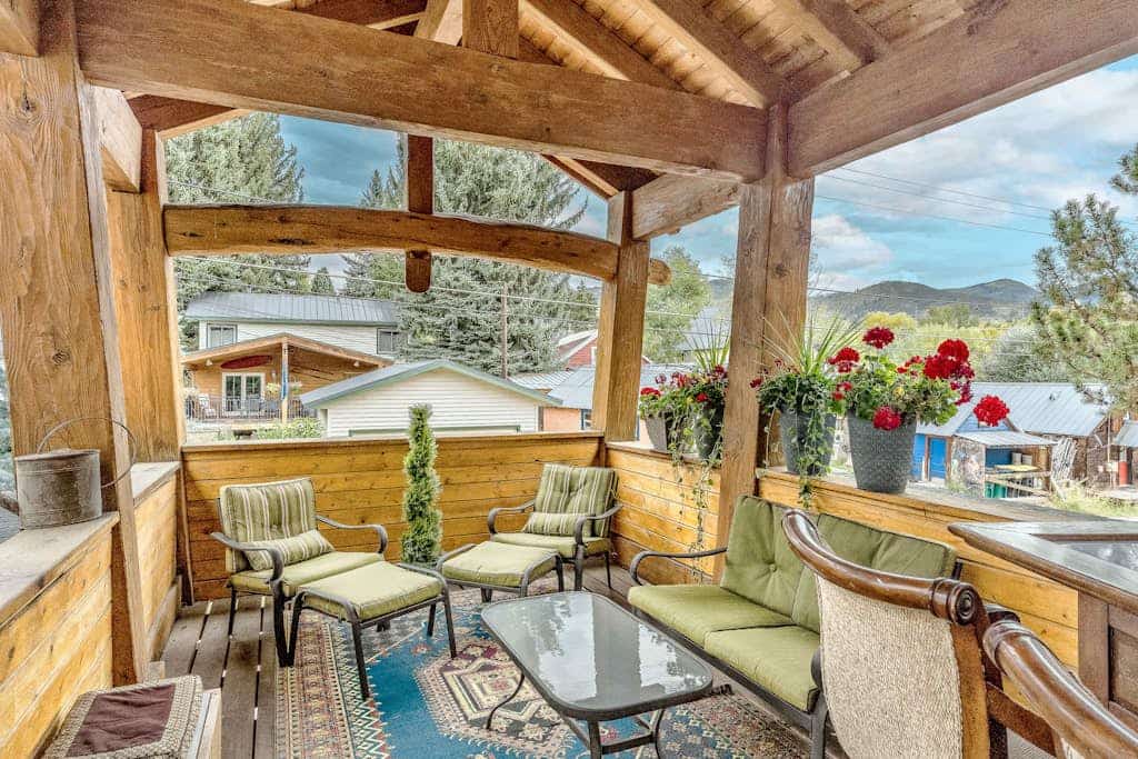 Walkable downtown villa with mountain/resort-view balconies, grills, & fireplace