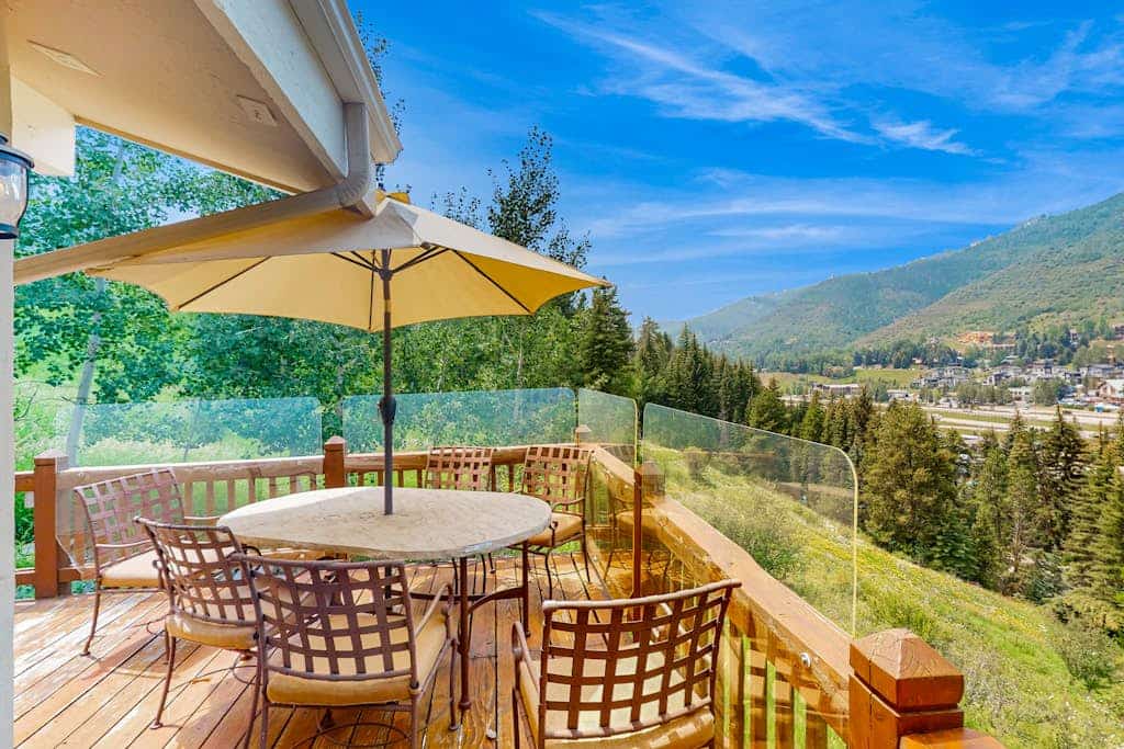 Luxurious Retreat w/ Mountain-View Double Deck, Central AC & Two-Sided Fireplace