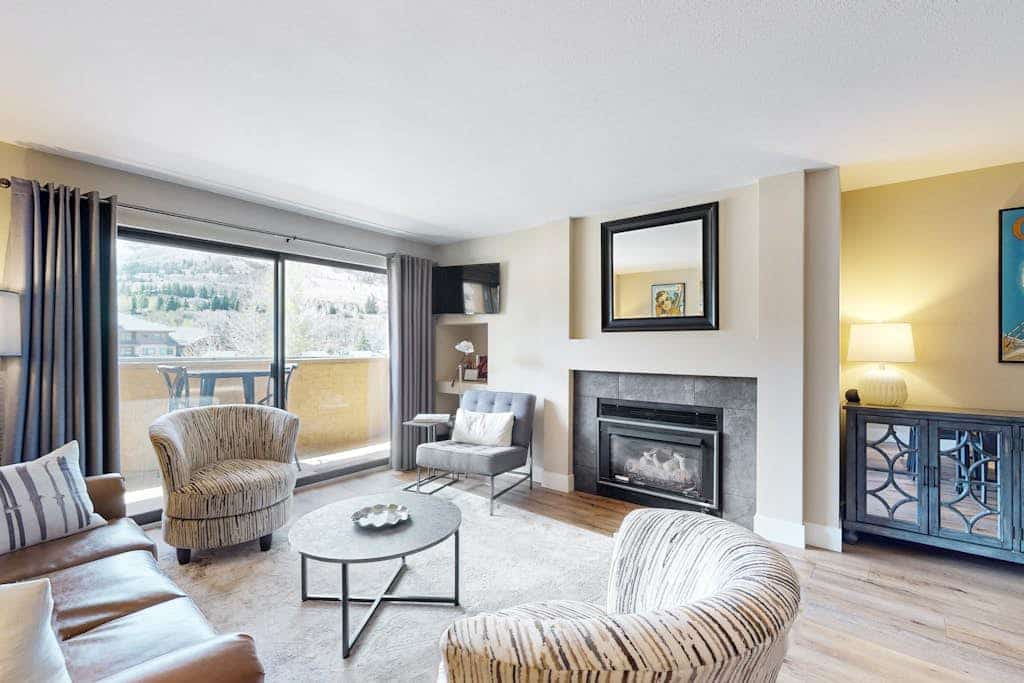 Modern condo steps to gondola & lake w/ view & patio - in heart of everything
