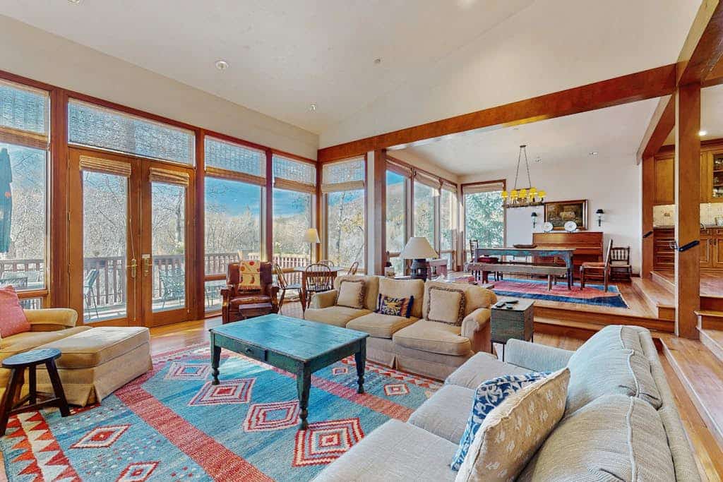 Aspen Meadows townhouse with three balconies, a mile to downtown Aspen