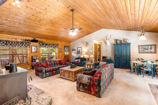 Secluded mountain home with all-wood interior & washer/dryer - dog-friendly