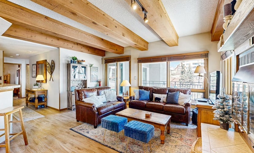 Cozy Condo with Stunning Mountain Views, Hot Tub, and Fireplace