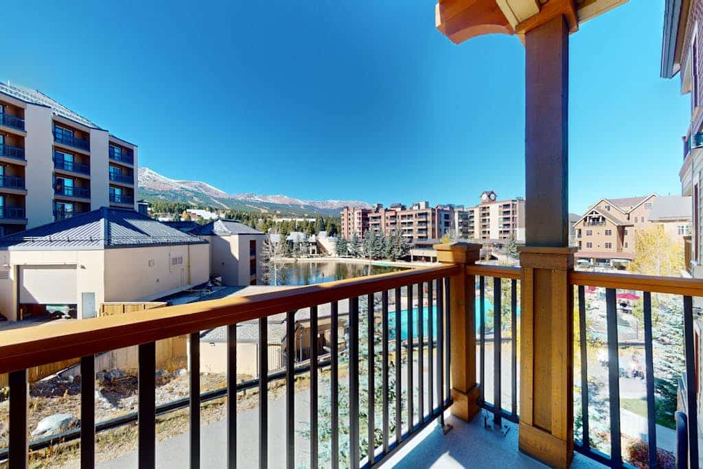 Ski-view condo near Quicksilver lift with heated pool, hot tubs, fireplace, gym
