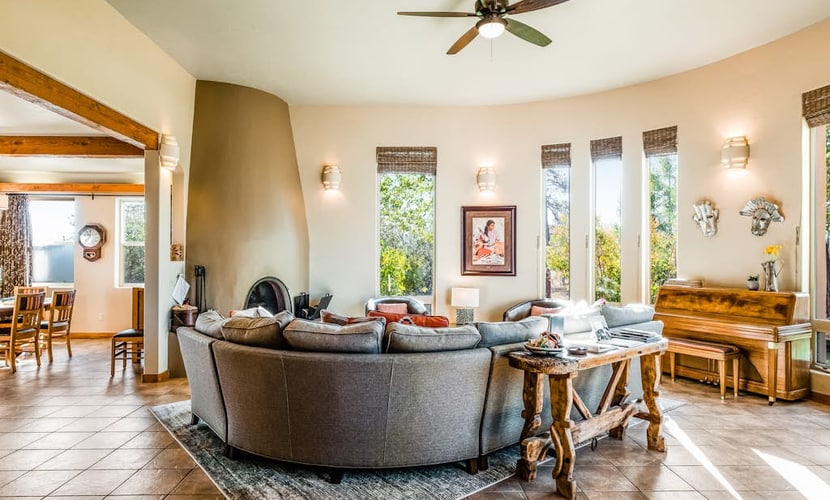 Modern adobe-style home w/ balconies & fireplace - close to Pagosa Springs