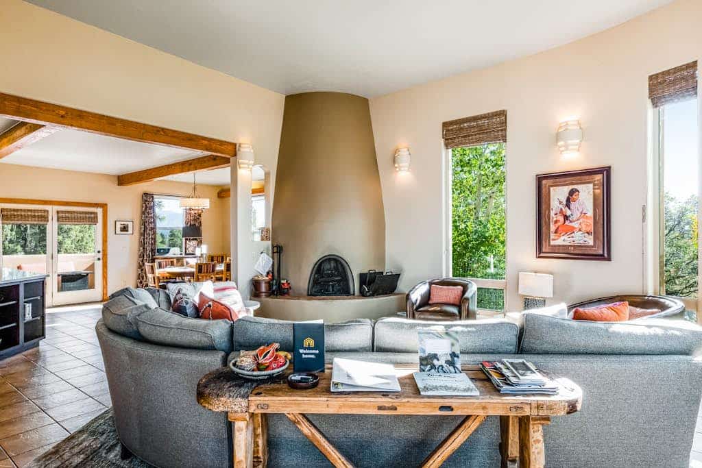 Modern adobe-style home w/ balconies & fireplace - close to Pagosa Springs