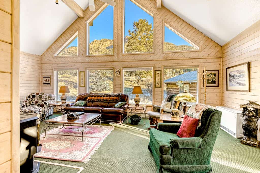 Relaxing riverfront cabin w/ river & mountain view, wraparound deck, and firepit