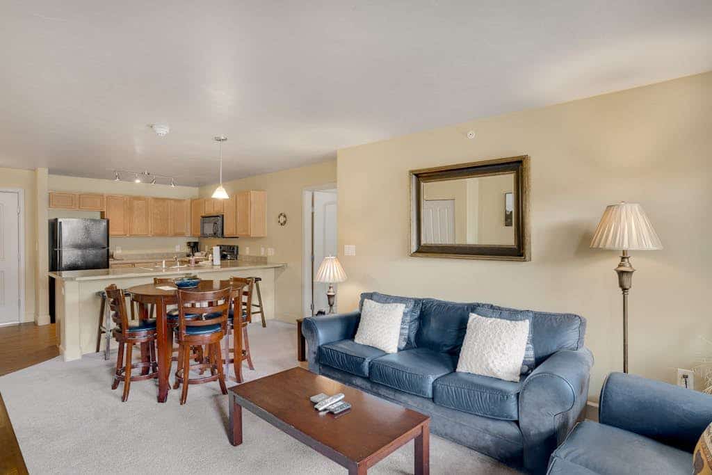 Mountain-view condo with pool, hot tub, gym, private gondola, game room, firepit