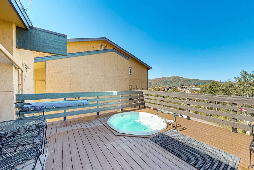 Lofted family condo with ski-in/ski-out access, trails outside, & shared hot tub