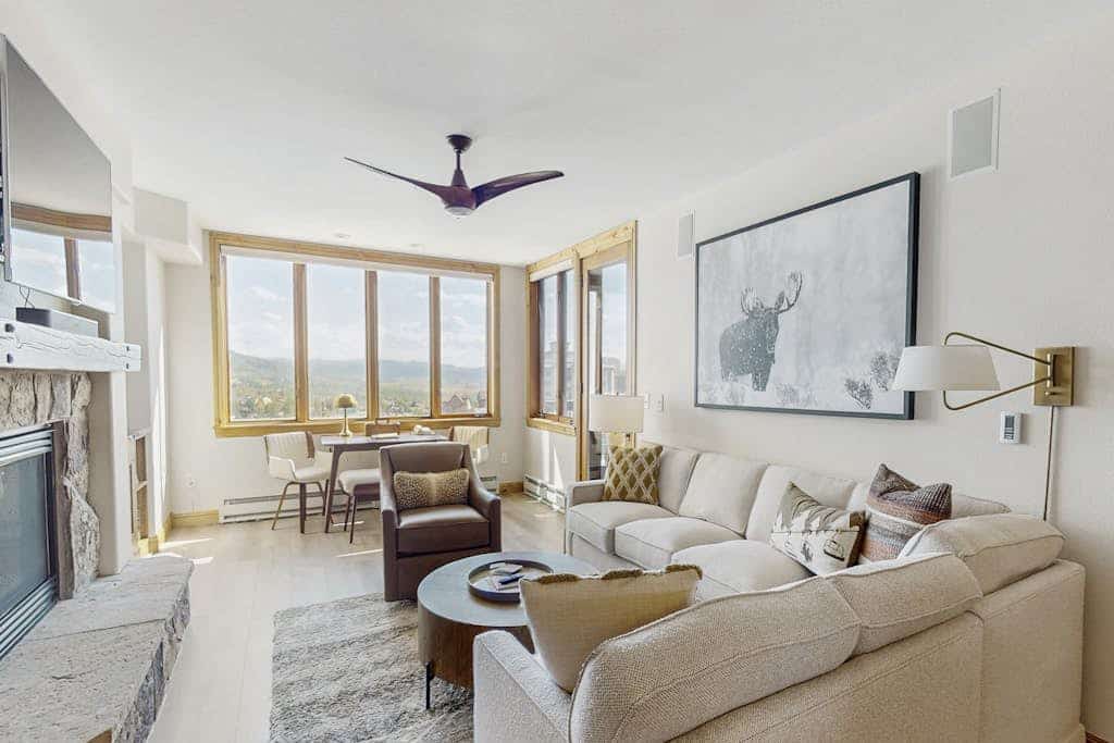 Ski-in/ski-out condo with mtn. & city views, central AC, & shared hot tub