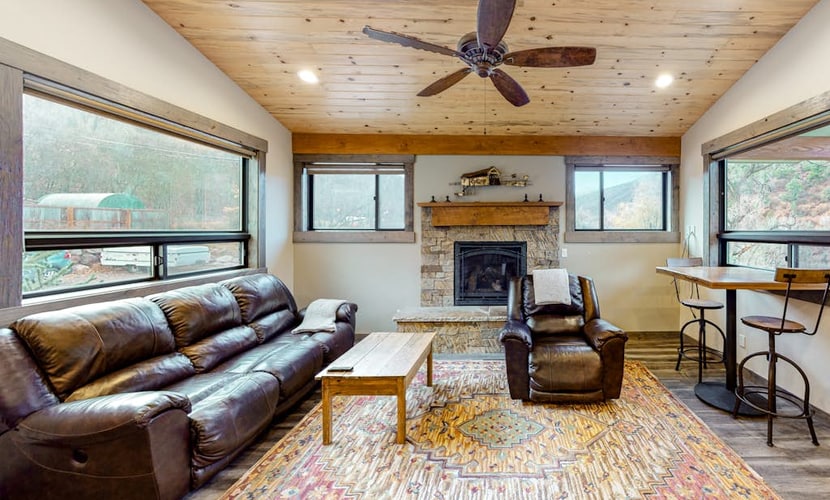Two-level home on one acre w/ mountain views and deck on Crystal River