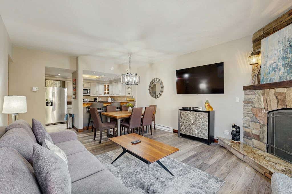 Updated Breck Condo w/ Fireplace, Balcony Views & Walkable Location