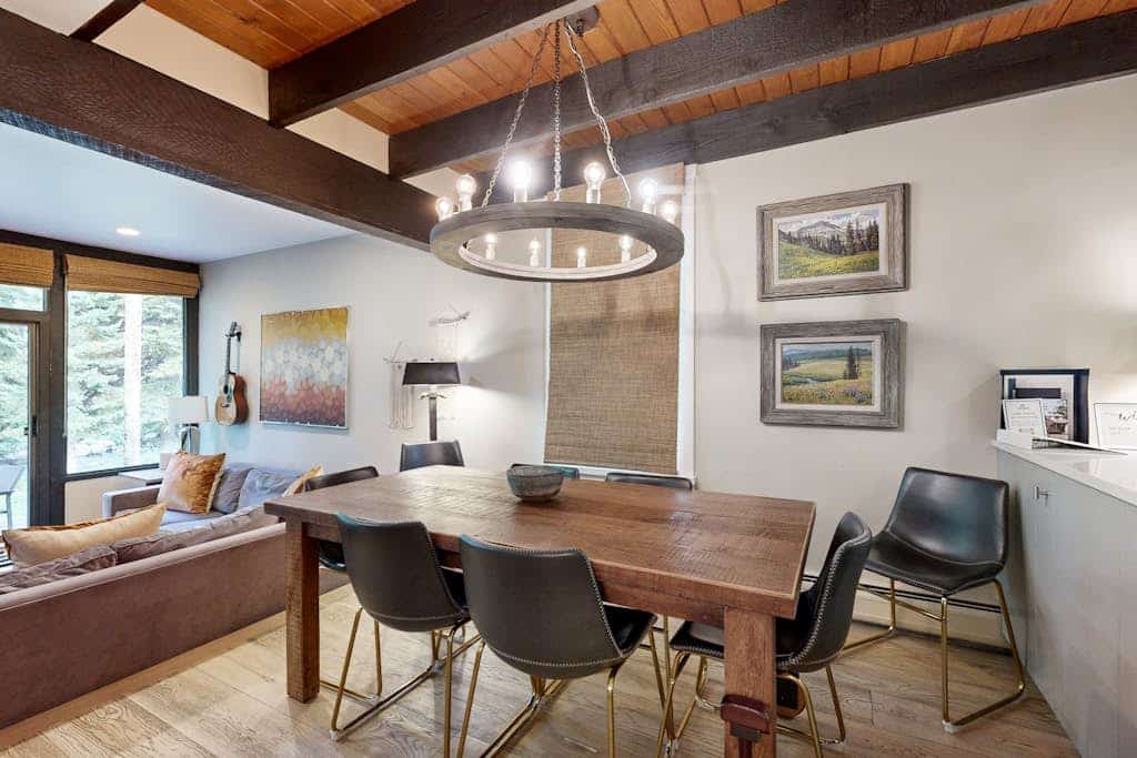 Colorful Riverfront Chalet  with Shared Pool and Hot Tub - Close to Ski Slopes