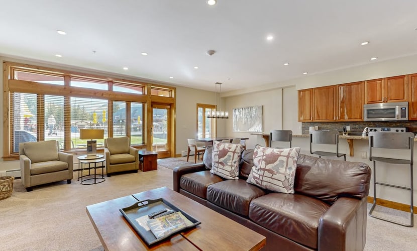 Ski-in/ski-out condo with mountain views at Lion Square Lodge