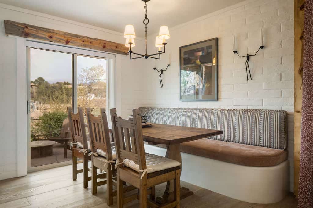Wake up to soft Santa Fe light, mountain views, and the feeling of being tucked into your own elevated retreat just a short walk from the Plaza. Casa Artist Vista is designed for an easy, elevated Santa Fe stay, with one king bedroom and one queen bedroom, and room to sleep four comfortably. This home echoes the warm Southwestern character, with beautiful indoor-outdoor spaces for slow mornings, sunset drinks, and relaxed evenings after exploring. This is the kind of Santa Fe getaway that feels refined, comfortable, and hard to leave.