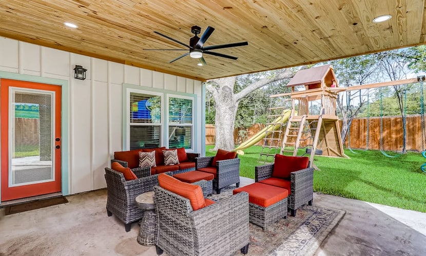 Downtown 2-story home with enclosed backyard, patio, pool, playground, W/D, AC