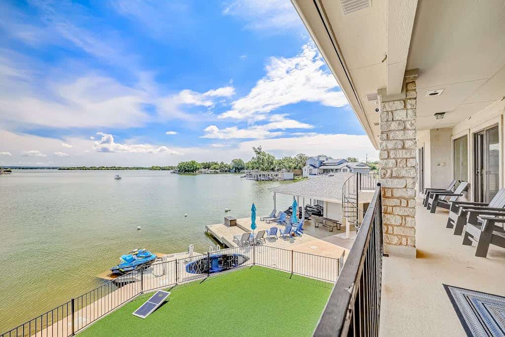 Luxury LBJ Lake House in Horseshoe Bay with open water, boat dock, swimming