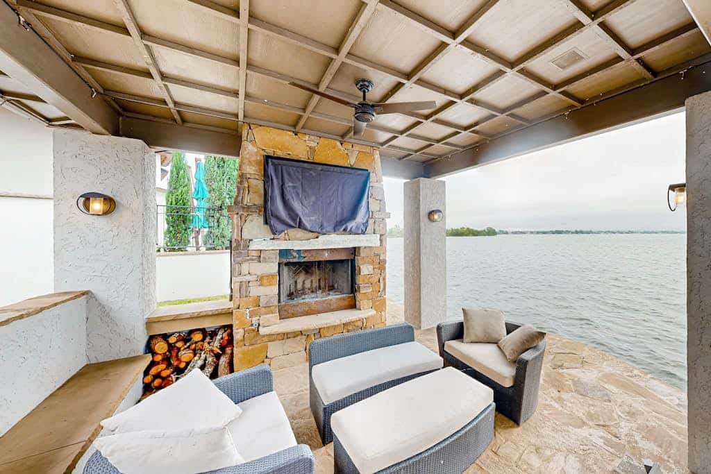 Luxe lakefront retreat with private pool, spa, lakeside terrace, gourmet kitchen
