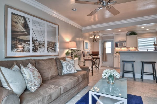 Chic Pier Bowl condo with patio - only 1 block to the beach